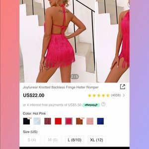 Sold out Pink Fringe Romper